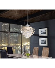 Lámpara ARTIC, aluminio, blanca, 60 cms. de diámetro