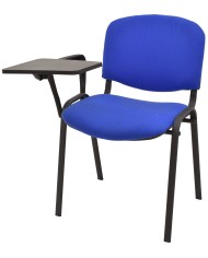 Silla NIZA NEW AM, brazo pala a derecha, chasis negro, tapizado azul