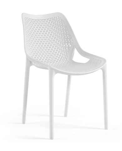 Silla BILL, apilable,  polipropileno blanco*