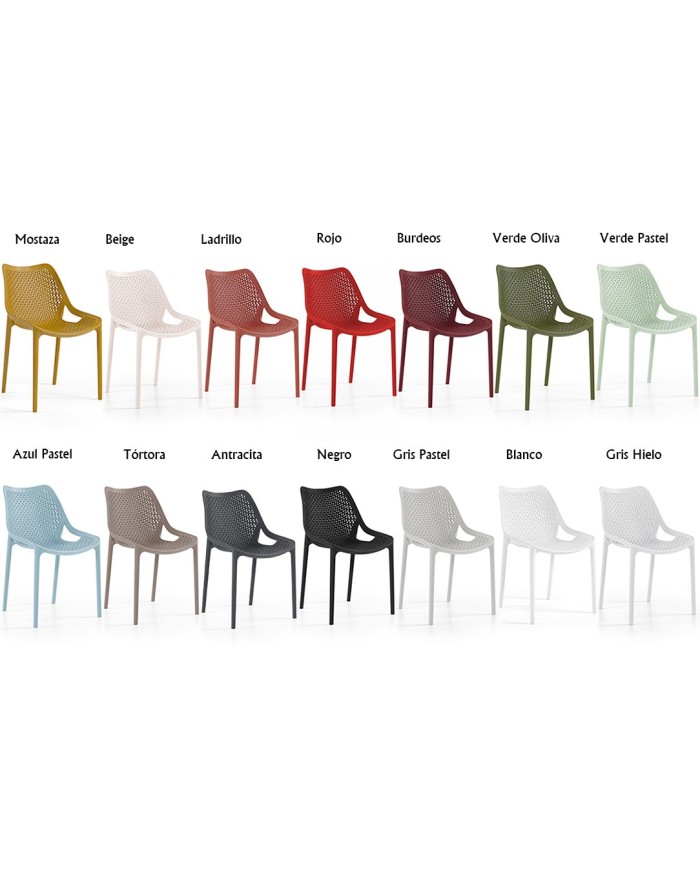 Silla BILL, apilable,  polipropileno blanco*