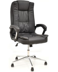 Sillón de oficina DUKE, alto, gas, basculante, similpiel negra