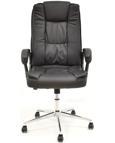 Sillón de oficina DUKE, alto, gas, basculante, similpiel negra