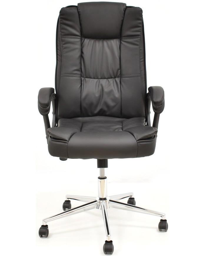 Sillón de oficina DUKE, alto, gas, basculante, similpiel negra