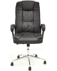 Sillón de oficina DUKE, alto, gas, basculante, similpiel negra