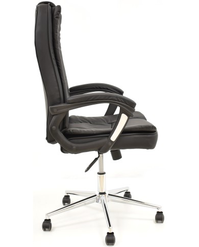 Sillón de oficina DUKE, alto, gas, basculante, similpiel negra