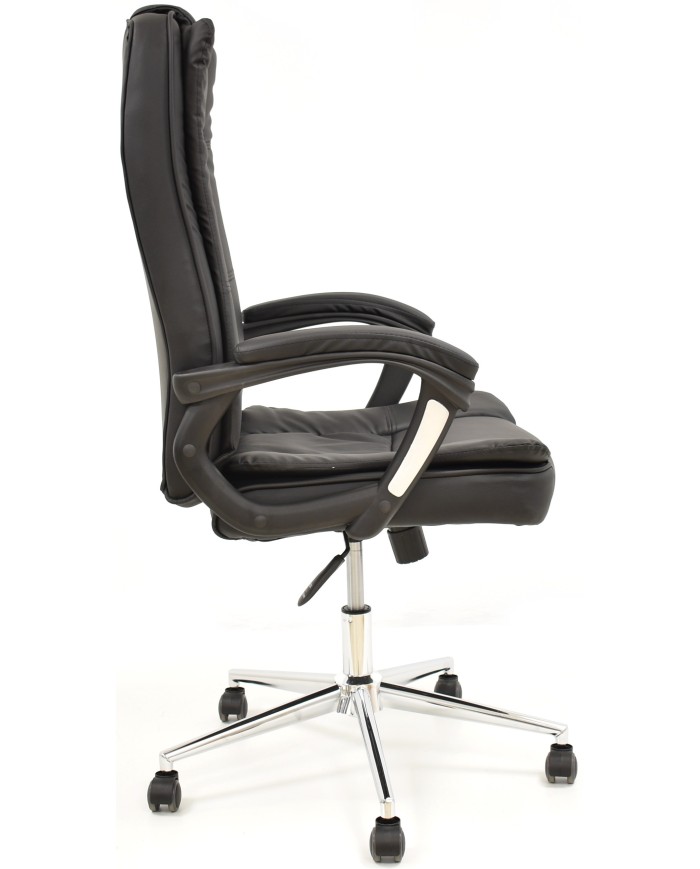 Sillón de oficina DUKE, alto, gas, basculante, similpiel negra