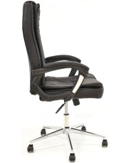 Sillón de oficina DUKE, alto, gas, basculante, similpiel negra