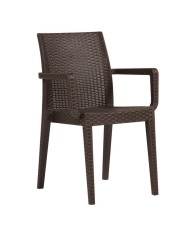 Sillón GLADY, apilable, polipropileno marrón chocolate