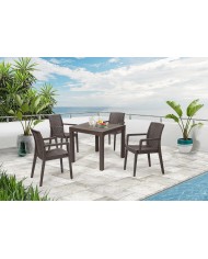 Sillón GLADY, apilable, polipropileno marrón chocolate