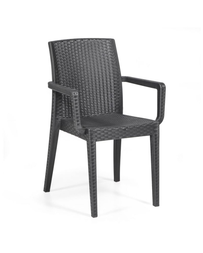 Sillón GLADY, apilable, polipropileno antracita