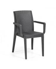 Sillón GLADY, apilable, polipropileno antracita