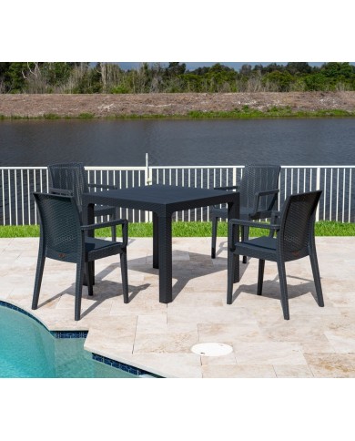 Sillón GLADY, apilable, polipropileno antracita