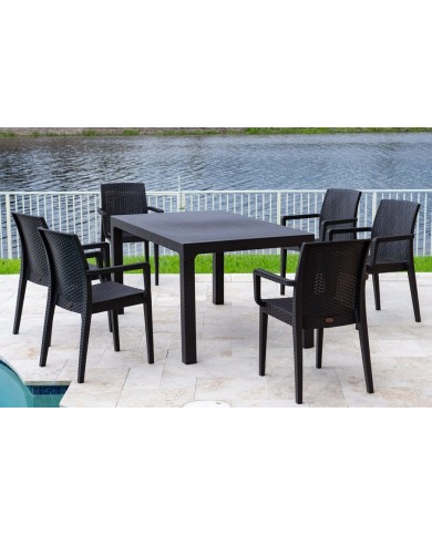 Sillón GLADY, apilable, polipropileno antracita