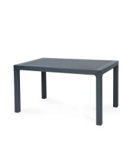 Mesa TROPICAL, ratán, polipropileno antracita, 140 x 80 cms