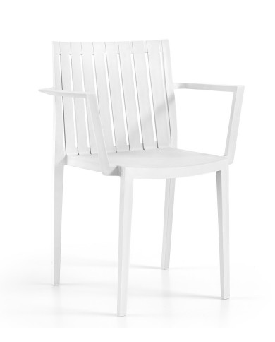 Sillón CHOPIN, apilable,  polipropileno blanco*