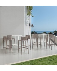 Taburete CHOPIN 99, apilable, polipropileno blanco