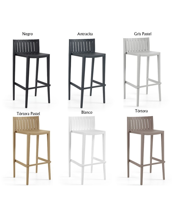 Taburete CHOPIN 99, apilable, polipropileno blanco