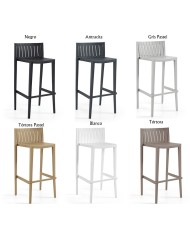 Taburete CHOPIN 99, apilable, polipropileno blanco