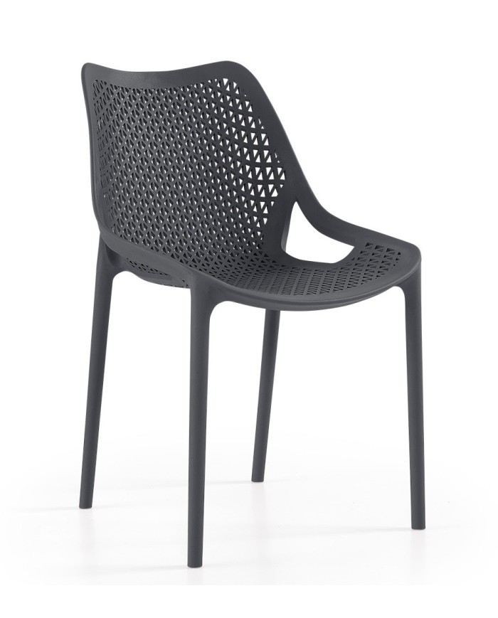 Silla BILL, apilable,  polipropileno antracita