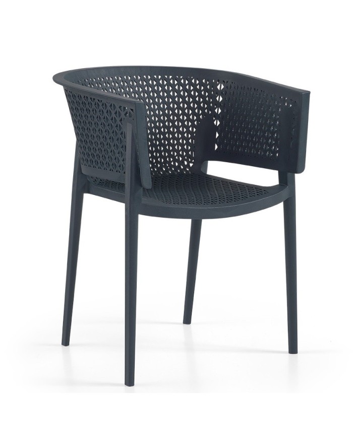 Sillón BILL, apilable,  polipropileno antracita