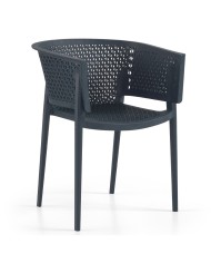 Sillón BILL, apilable,  polipropileno antracita