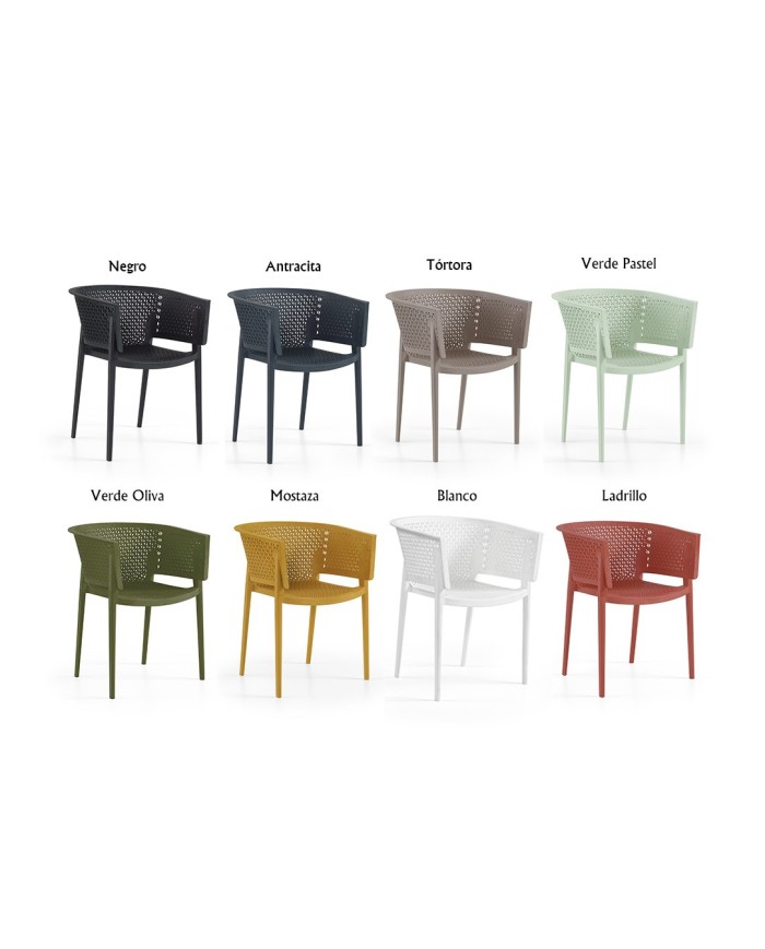 Sillón BILL, apilable,  polipropileno antracita