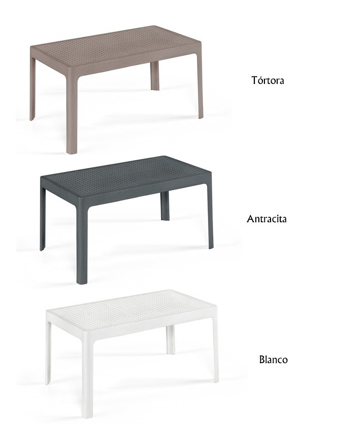 Mesa BILL, baja, polipropileno blanco, 90 x 50 cms