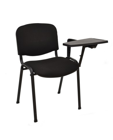 Silla NIZA NEW AM, brazo pala a izquierda, chasis negro, tapizado negro