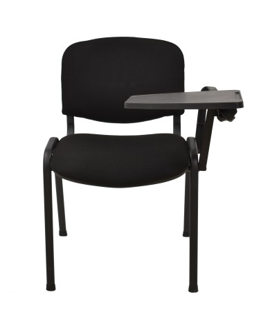 Silla NIZA NEW AM, brazo pala a izquierda, chasis negro, tapizado negro