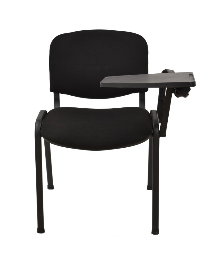 Silla NIZA NEW AM, brazo pala a izquierda, chasis negro, tapizado negro