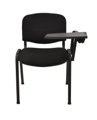 Silla NIZA NEW AM, brazo pala a izquierda, chasis negro, tapizado negro