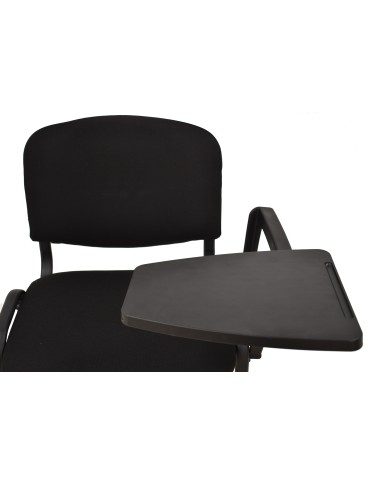 Silla NIZA NEW AM, brazo pala a izquierda, chasis negro, tapizado negro