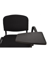 Silla NIZA NEW AM, brazo pala a izquierda, chasis negro, tapizado negro