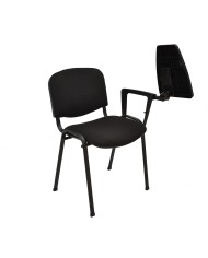 Silla NIZA NEW AM, brazo pala a izquierda, chasis negro, tapizado negro