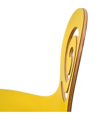 Silla PINSAPO, apilable, acero inoxidable, laminado amarillo