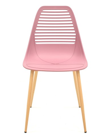 Silla UNCIBAY, metal, polipropileno rosa oscuro