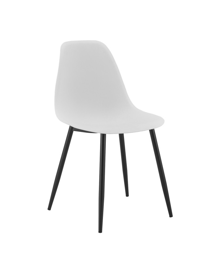 Silla CLUNY, metal negro, polipropileno blanco