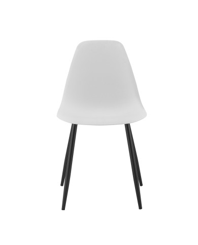Silla CLUNY, metal negro, polipropileno blanco