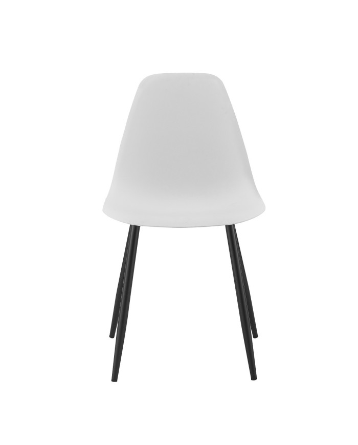 Silla CLUNY, metal negro, polipropileno blanco
