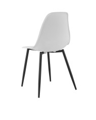 Silla CLUNY, metal negro, polipropileno blanco