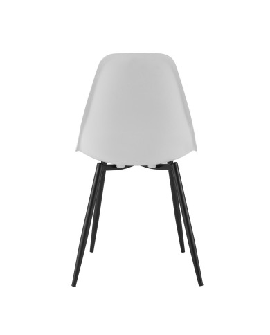 Silla CLUNY, metal negro, polipropileno blanco