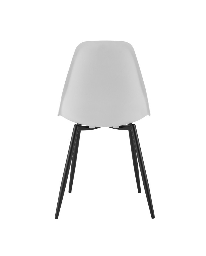 Silla CLUNY, metal negro, polipropileno blanco
