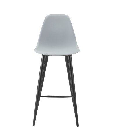 Taburete CLUNY, metal epoxi negro, polipropileno gris