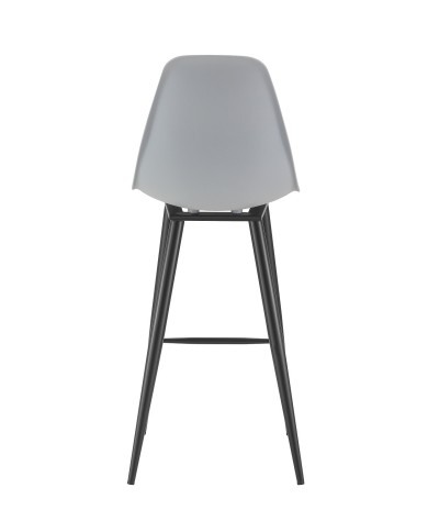 Taburete CLUNY, metal epoxi negro, polipropileno gris