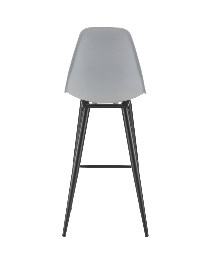 Taburete CLUNY, metal epoxi negro, polipropileno gris