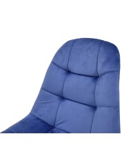 Silla LORENA, madera, tapizada velvet azul