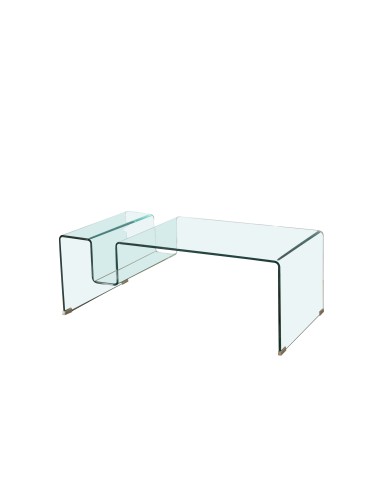 Mesa HARBOR, baja, cristal curvado, 120x60 cms