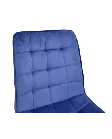 Silla GILDA, metal, dorado, tejido velvet azul