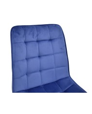 Silla GILDA, metal, dorado, tejido velvet azul