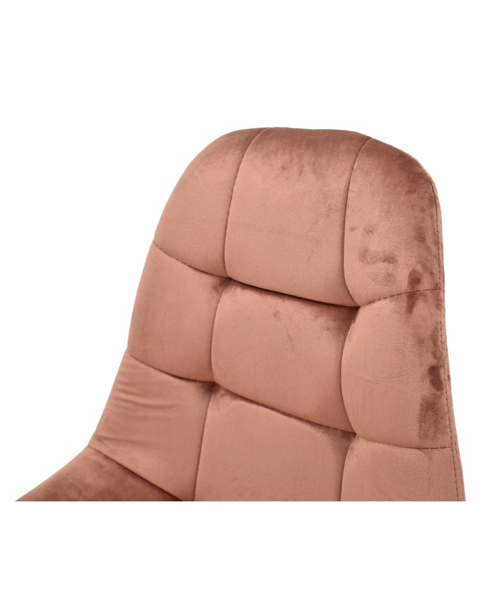 Silla LORENA, madera, tapizada velvet rosa coral
